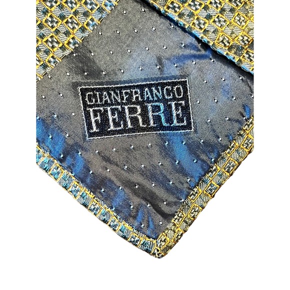 Vintage Gianfranco Ferre Made in Italy 100% Silk Iridescent Gold Print - Picture 6 of 6